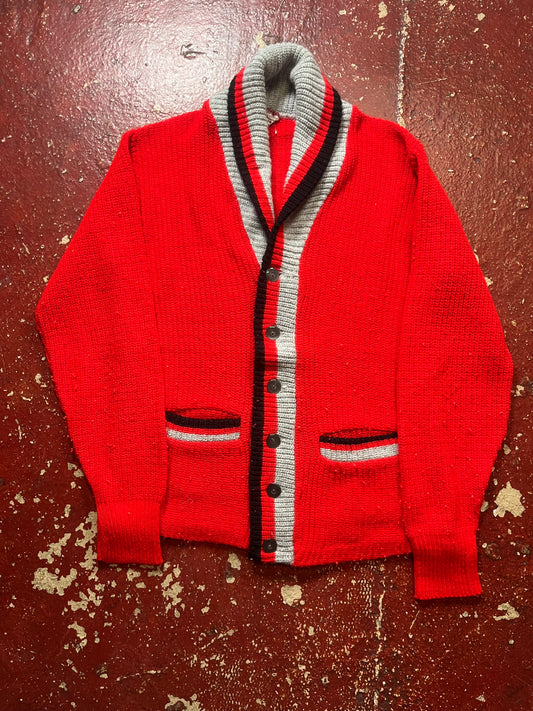 60s Fraternity Prep Shawl Collar Cardigan