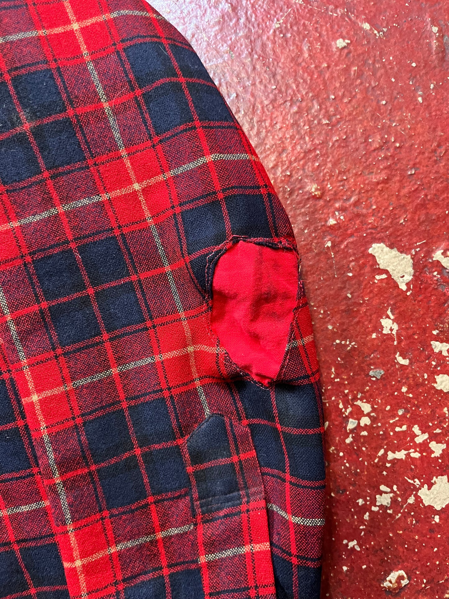 60s Pendleton Red & Blue Loop Collar Board Shirt