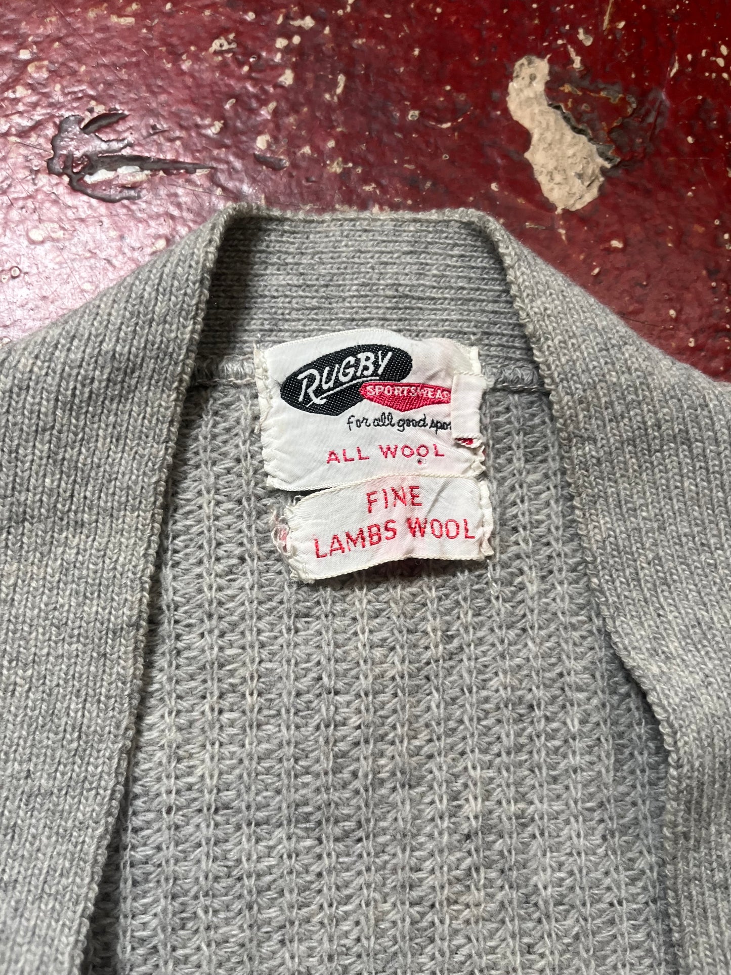 60s Rugby Sportswear Grey Cardigan