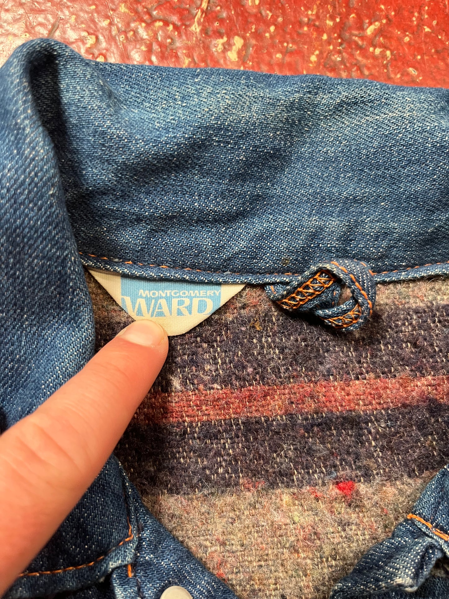 60s Montgomery Ward Two Pocket Pleated Denim Jacket
