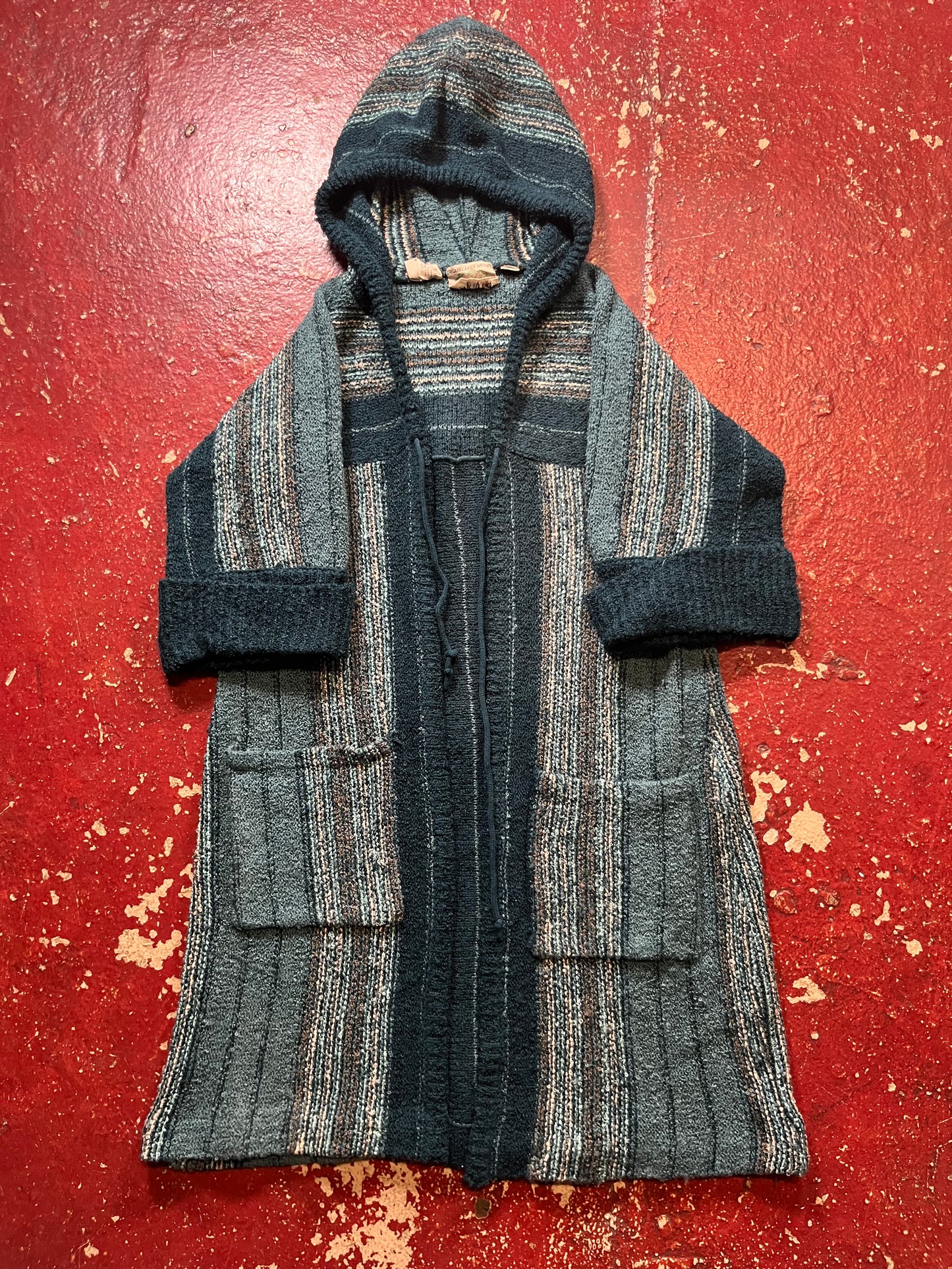 70s Arpeja Blue Knit Hoodie