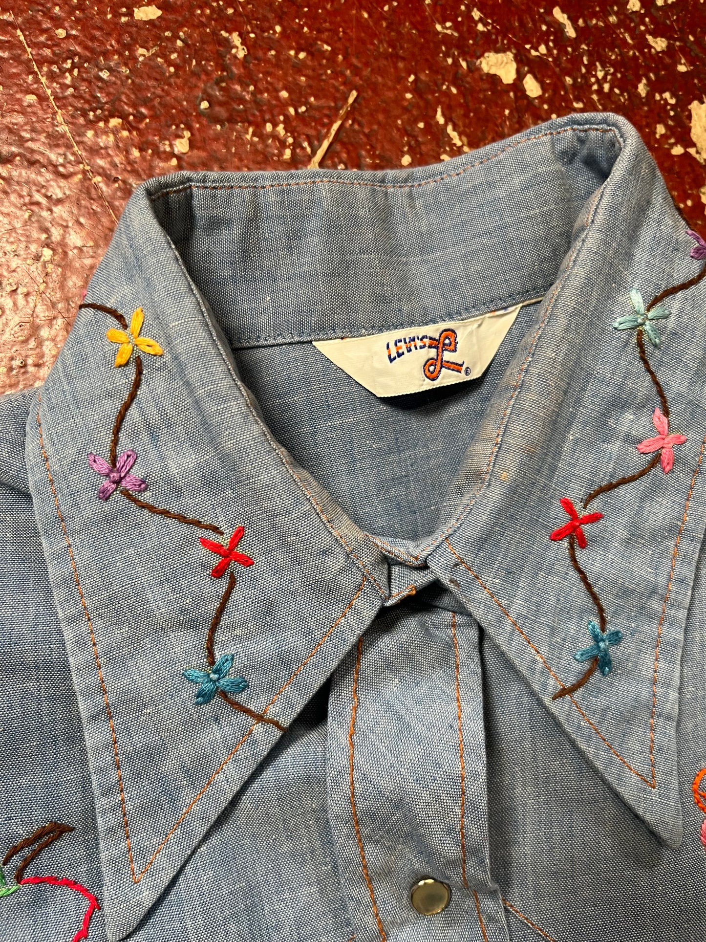 70s Levi’s Flowers Chambray Long Sleeve Shirt