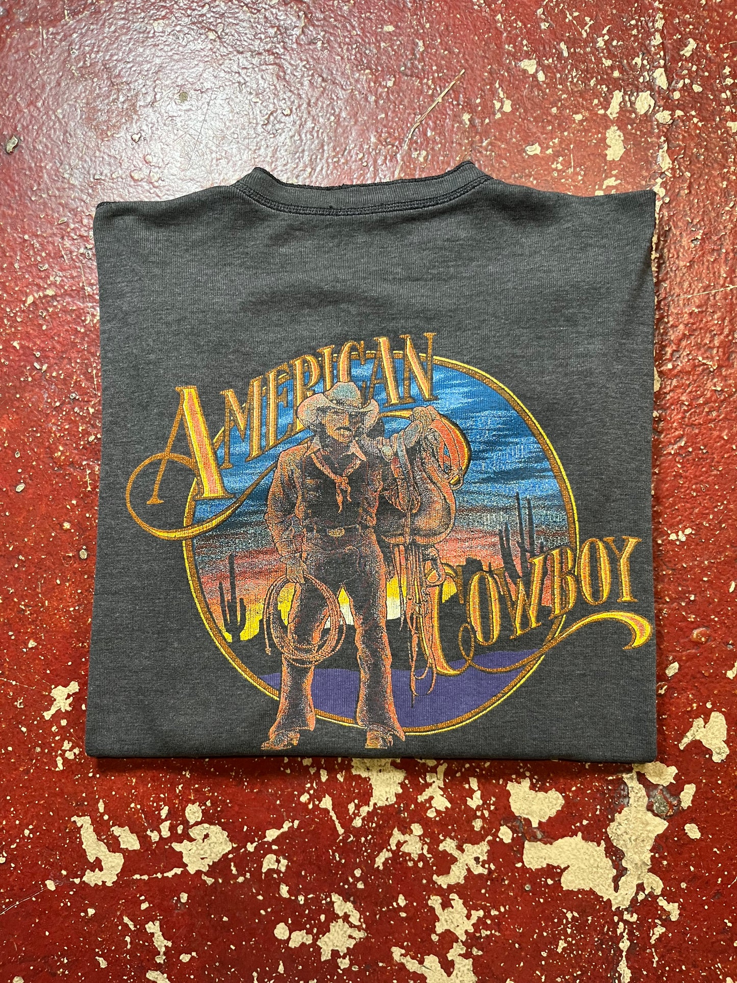 80s American Cowboy Henley Shirt