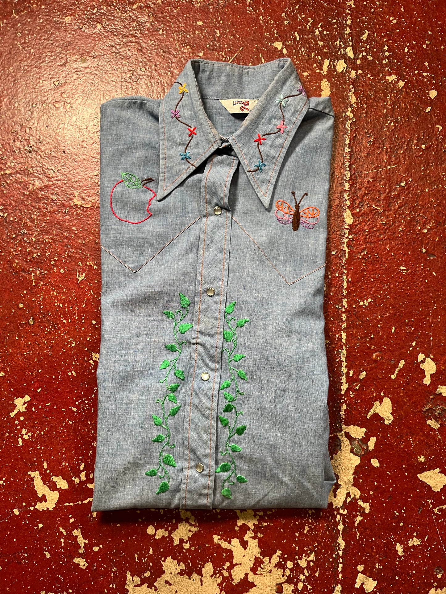 70s Levi’s Flowers Chambray Long Sleeve Shirt