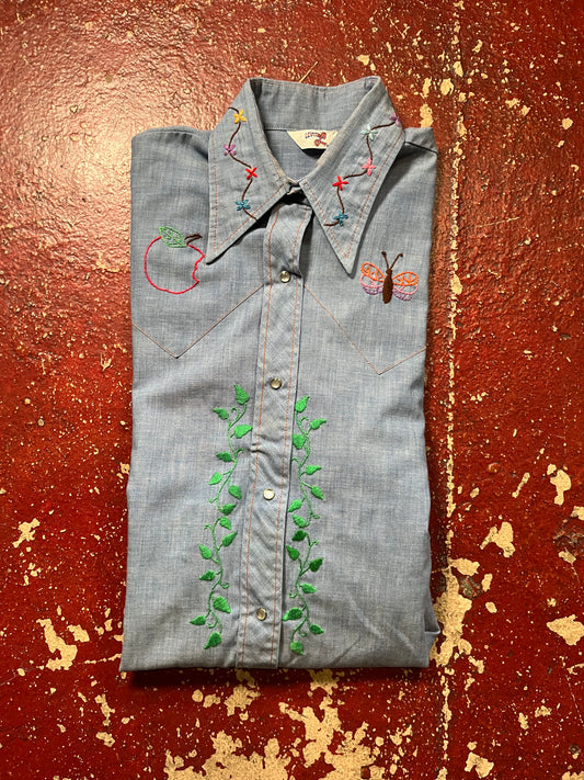 70s Levi’s Flowers Chambray Long Sleeve Shirt