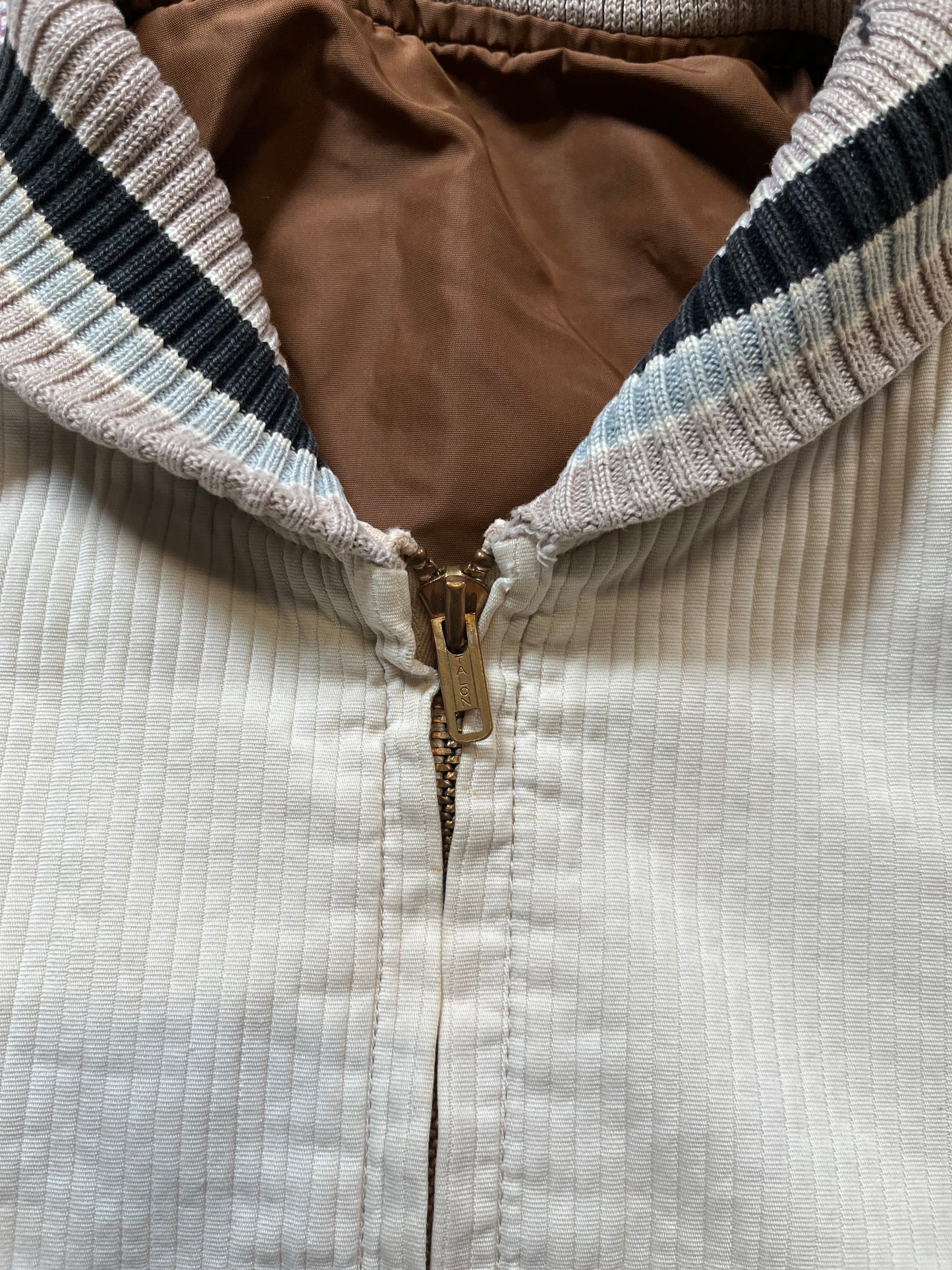 50s White Corduroy Shawl Collar Jacket