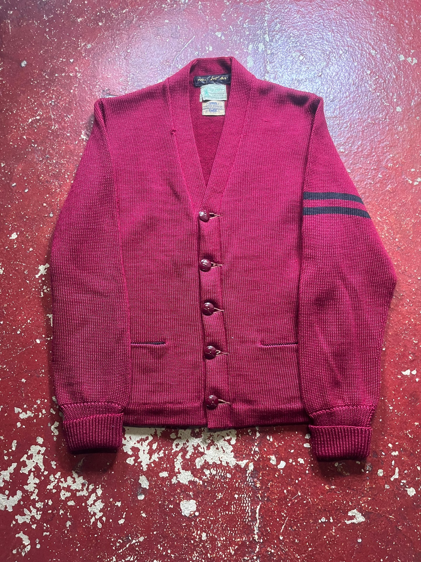40s/50s Octonek Letterman Wool Cardigan