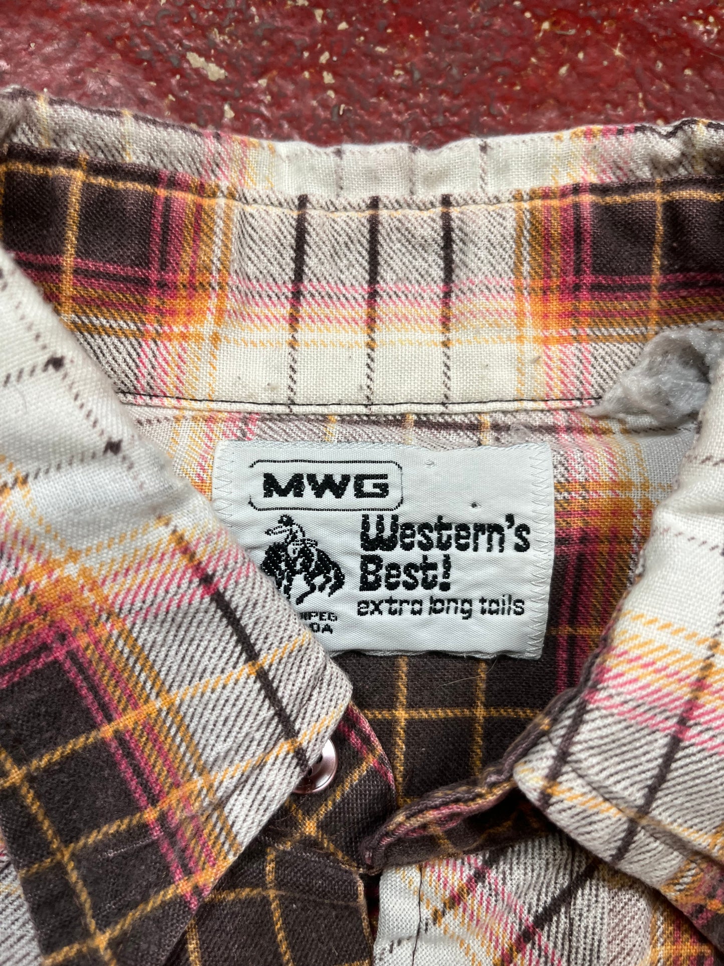 70s MWG Pearl Snap Cotton Flannel