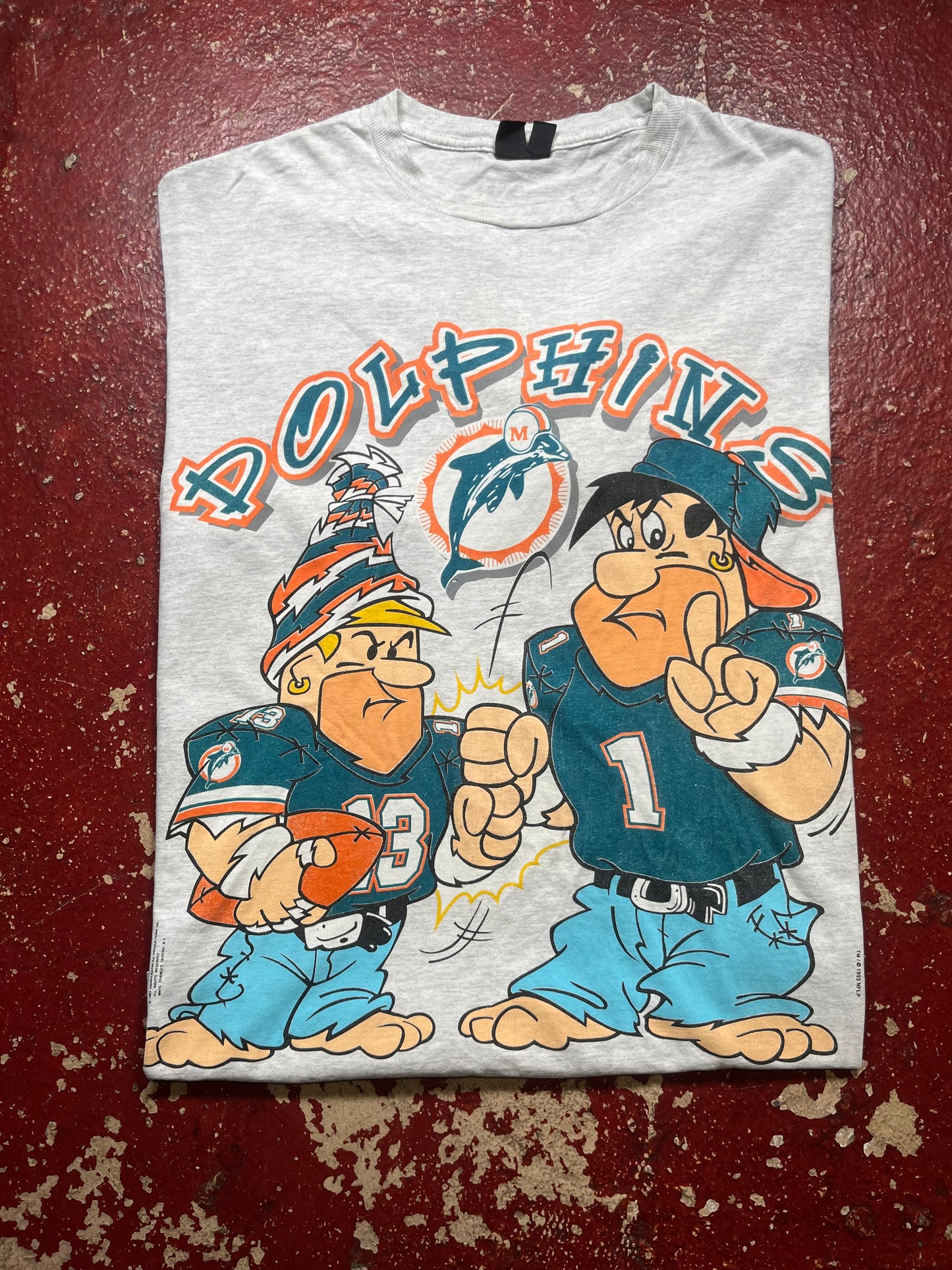 1993 Flintstones Miami Dolphins Tee