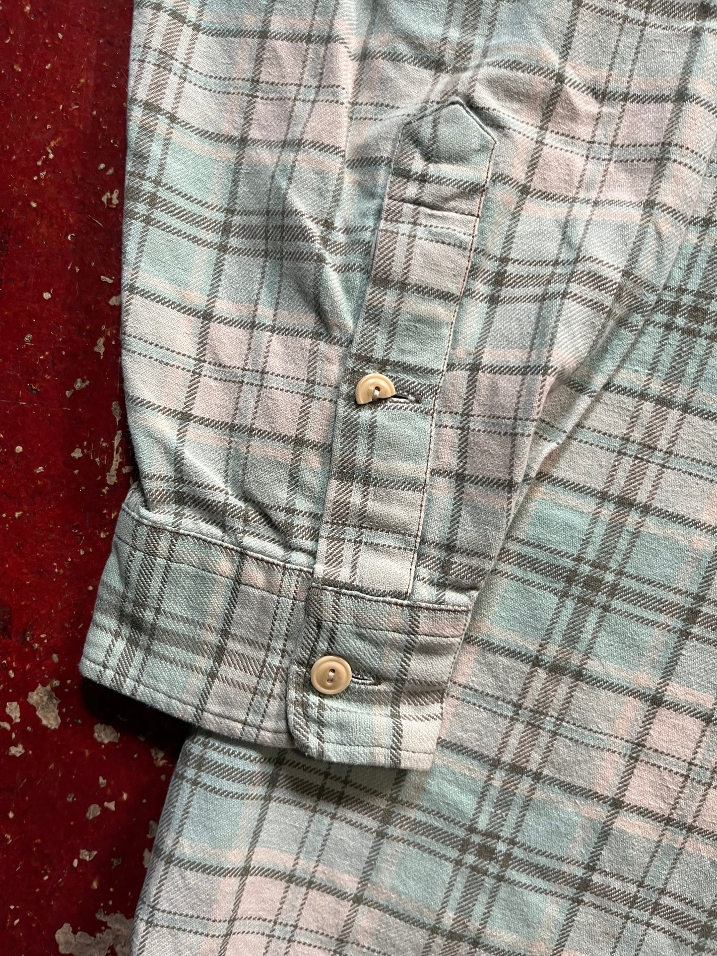 00s Double RL Green & White Flannel