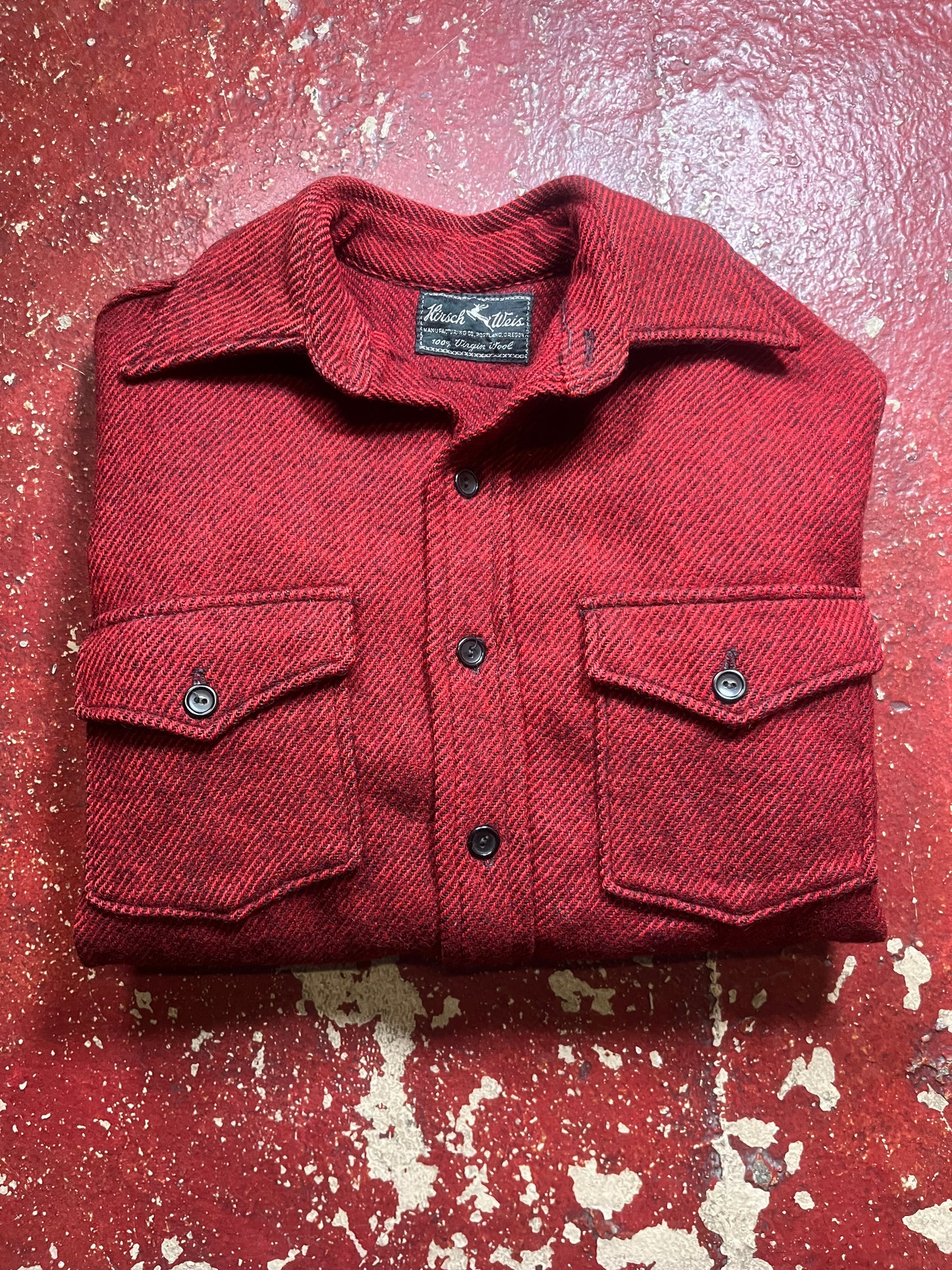 50s Kirsch Weis Wool Red & Black Flannel