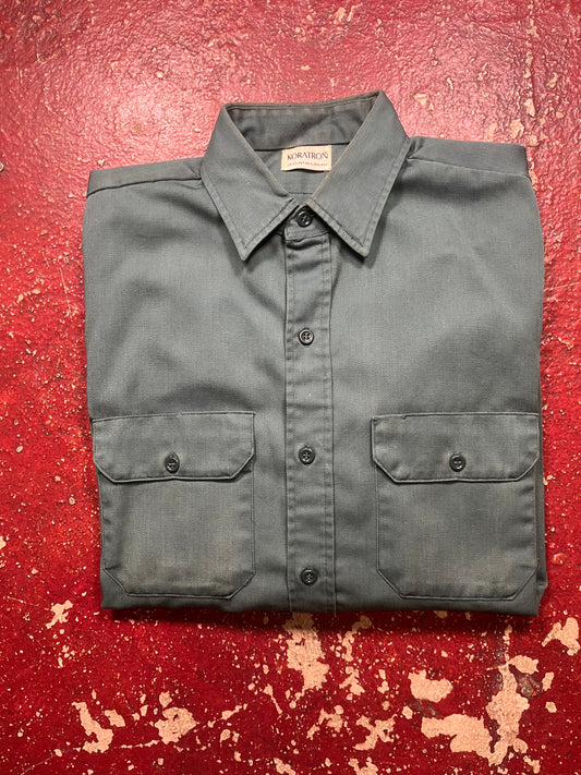 70s Koratron Green Work Long Sleeve Shirt