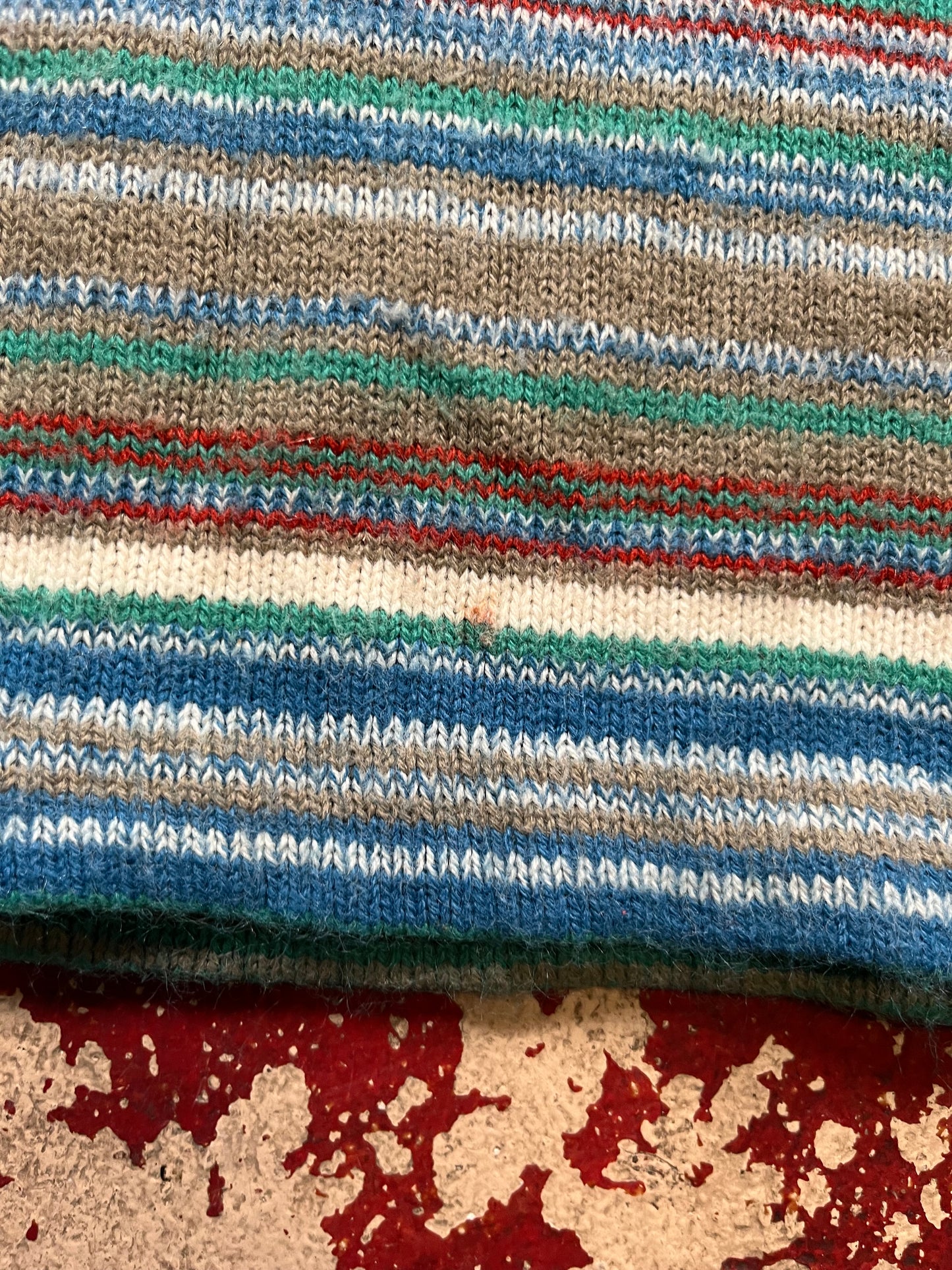 70s Sears Striped Knit Hoodie