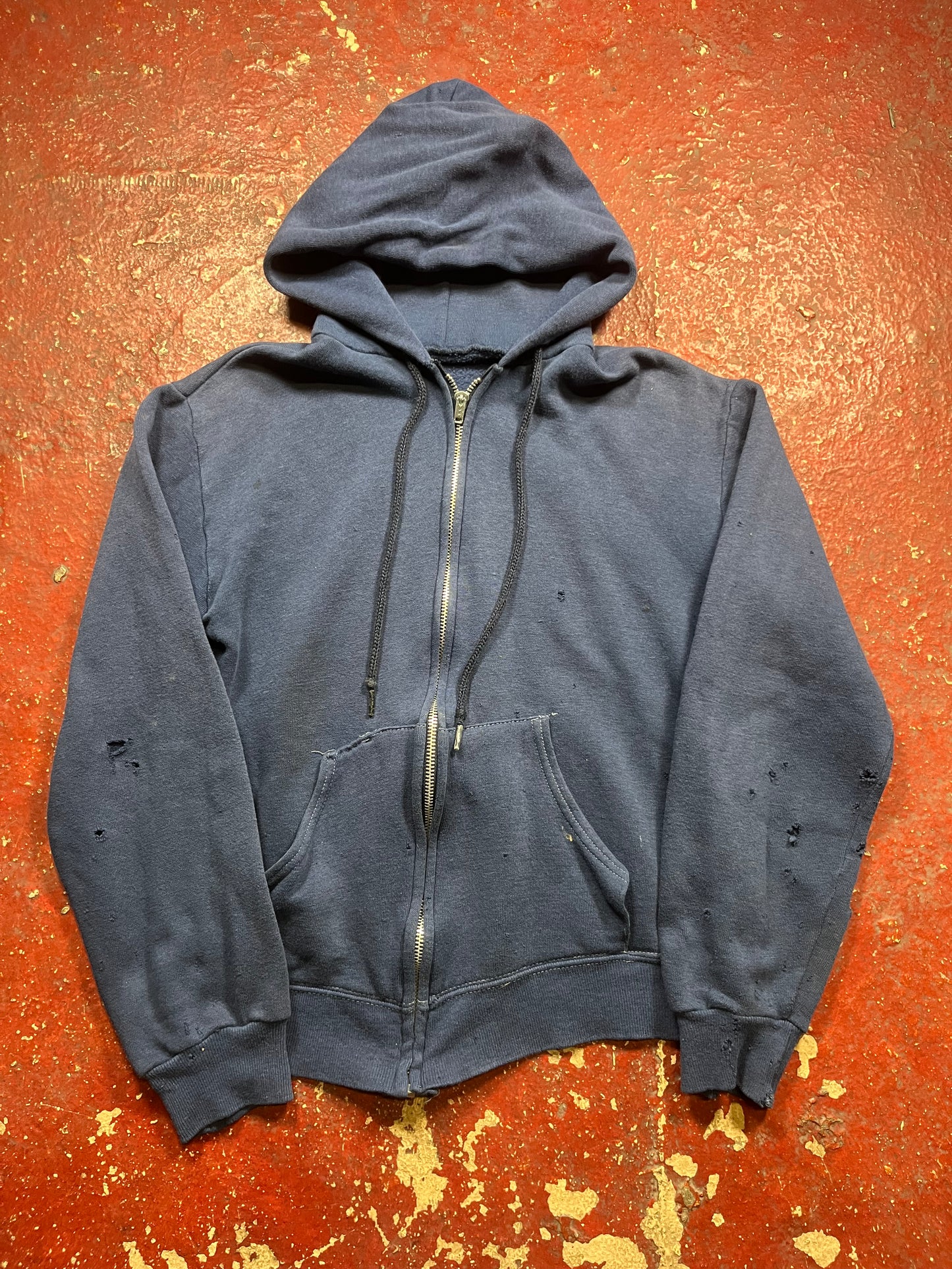 80s Blue Zip Up Hoodie