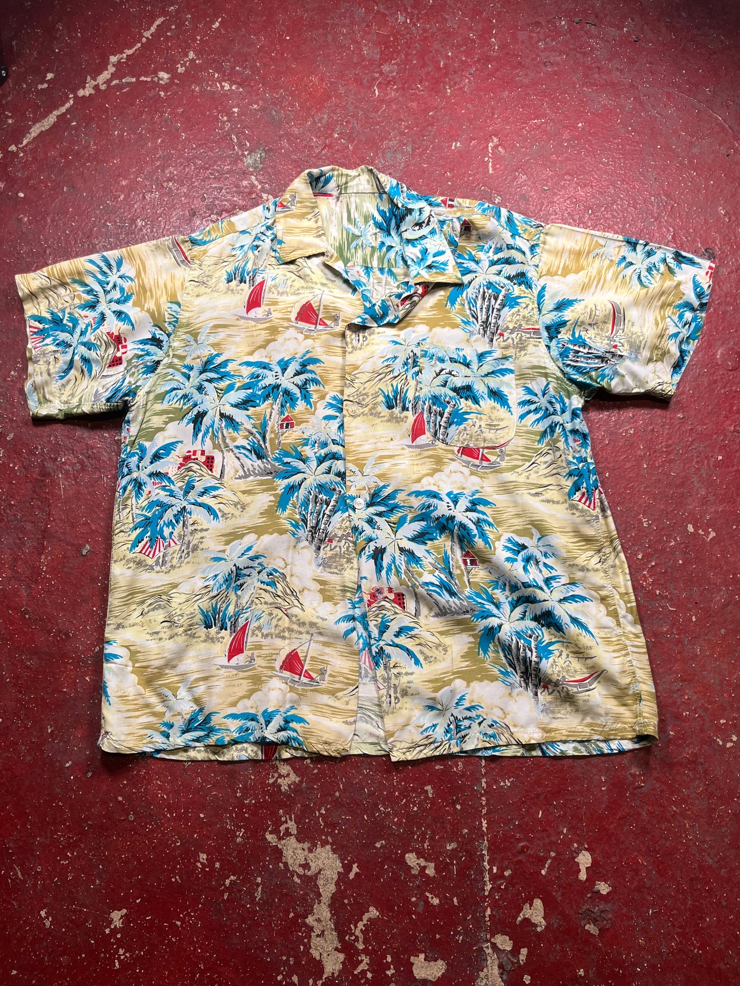 50s Hawaiian Rayon Shirt