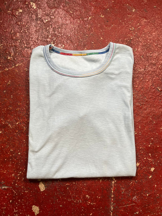 70s Rainbow Stitching Blank Tee