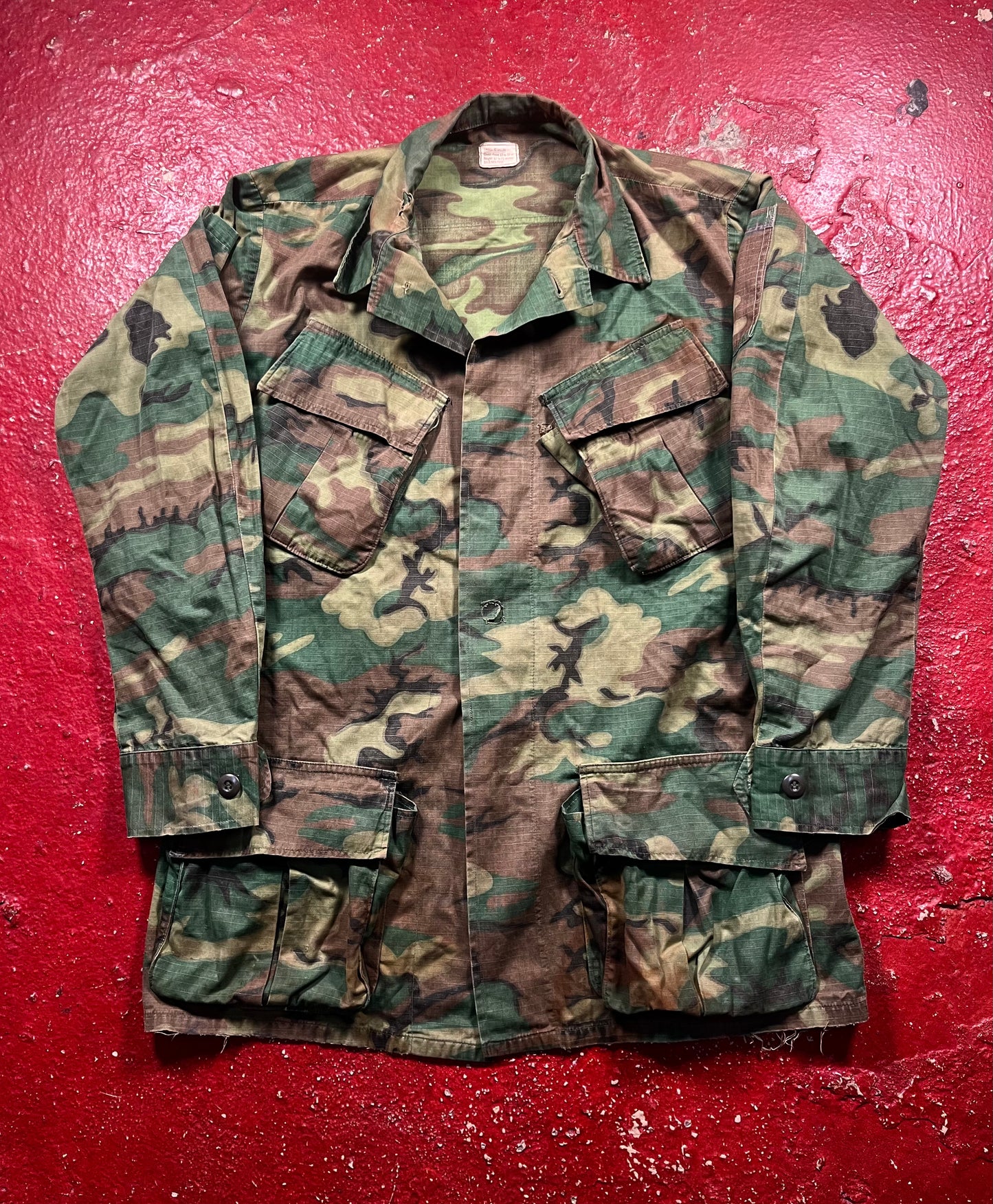 60s Slant Pocket Camo Long Sleeve Botton Up