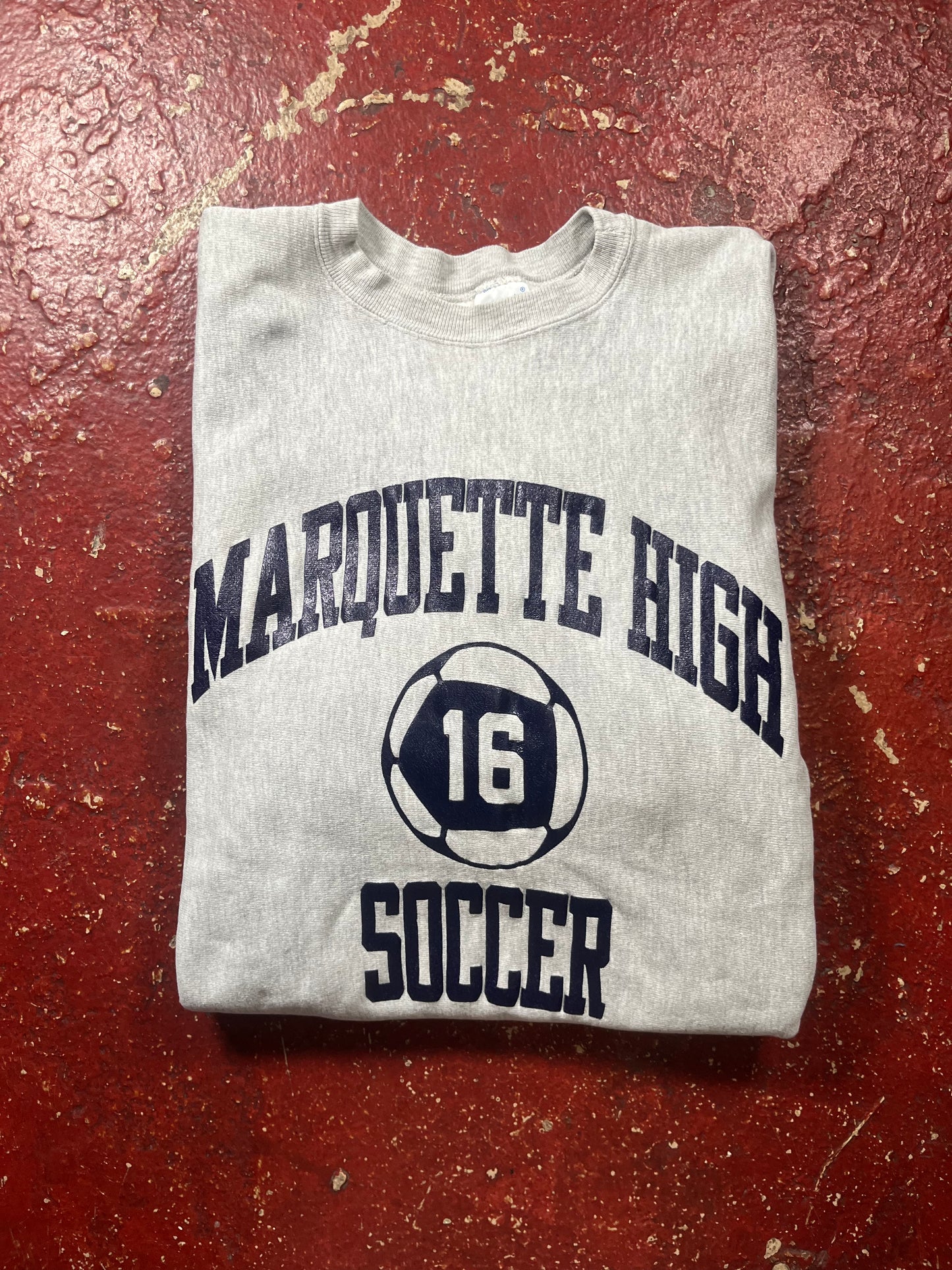 90s Marquette High Soccer Champion Reverse Weave Sweater