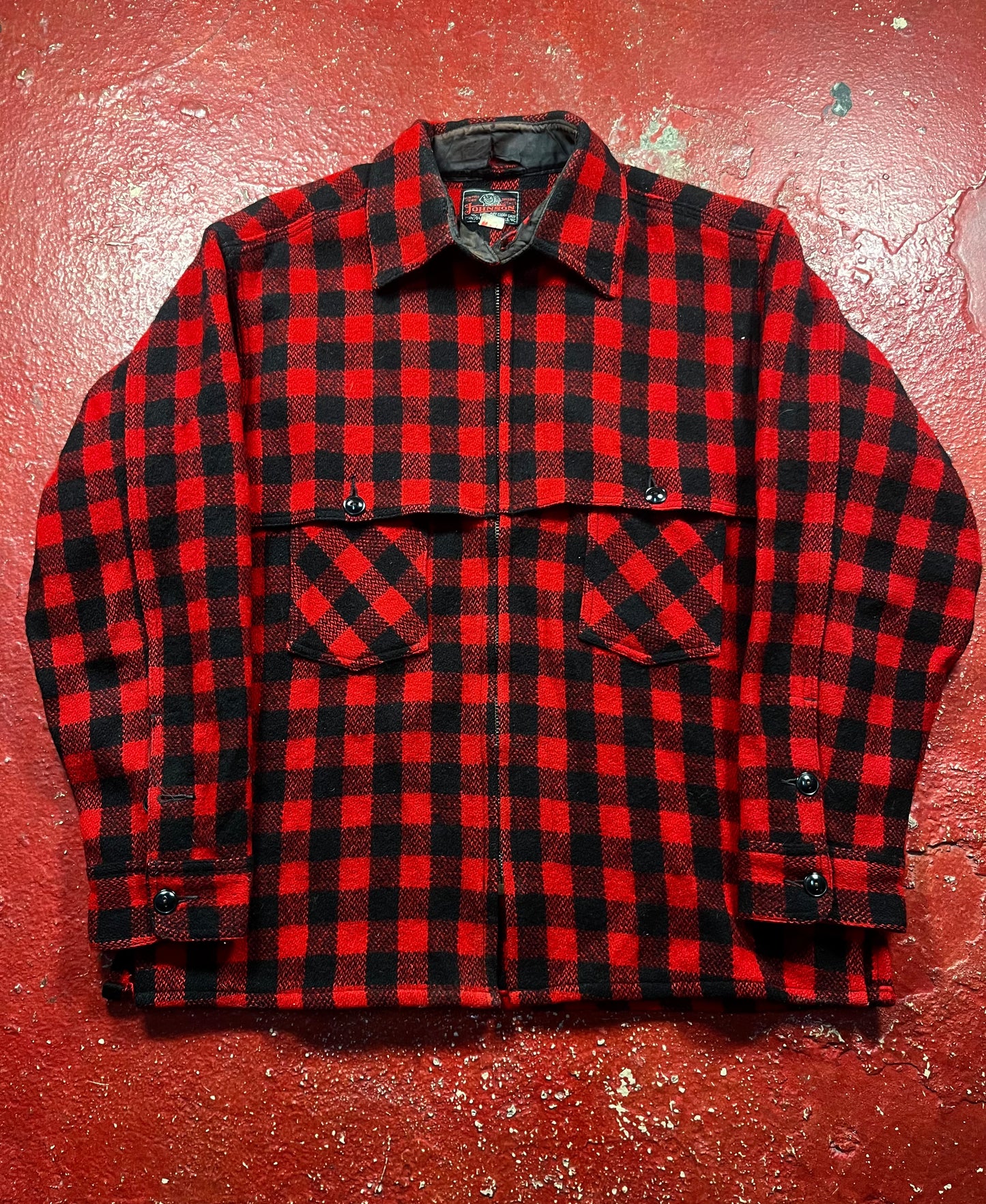 50s Johnson Wool Red Plaid Jacket