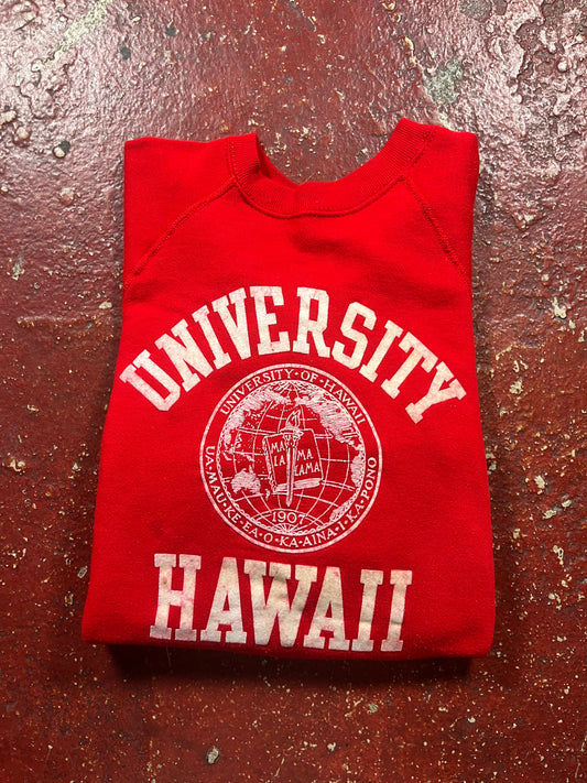 70s University Of Hawaii Flock Print Sweater